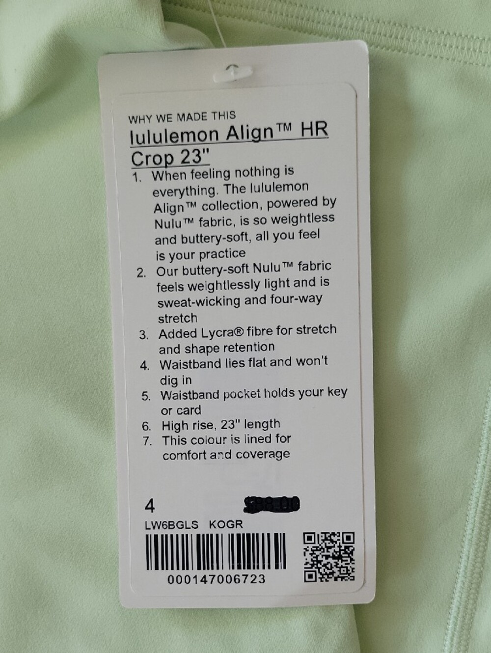 lululemon athletica Align Racerback Tank And Tights Set in Mint Green - Picture 5 of 6